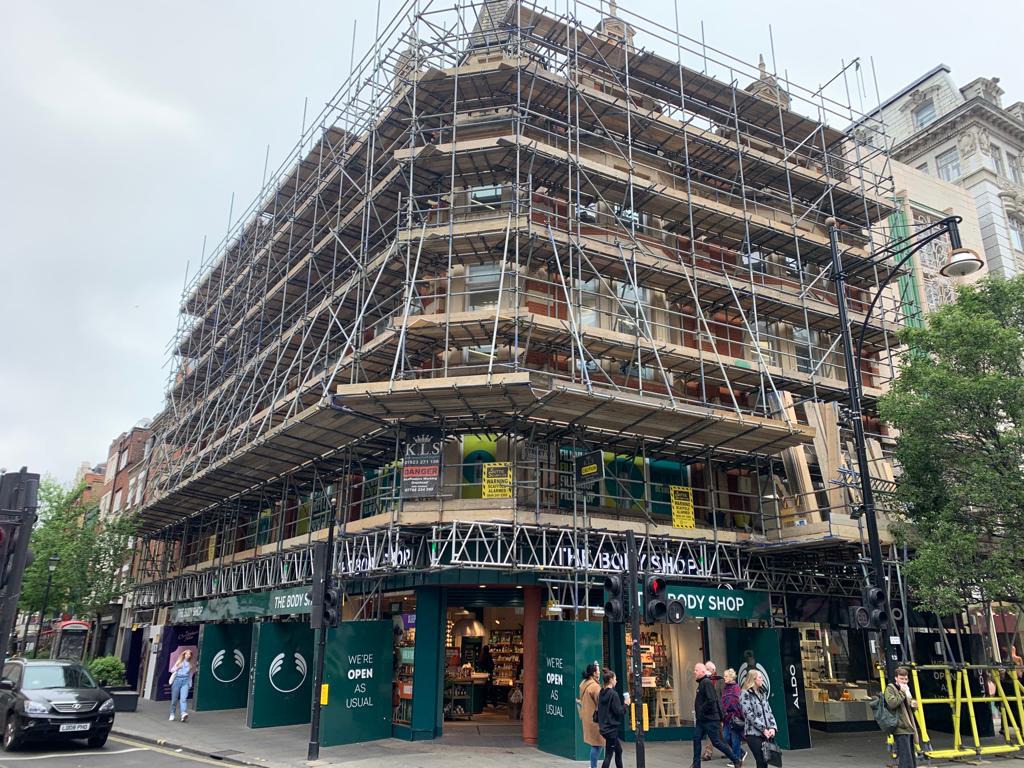 The Body Shop Oxford St commercial scaffolding