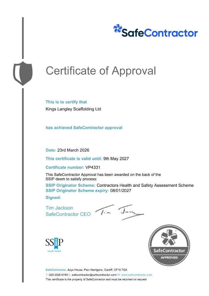 Safe Contractor certificate - Page 1